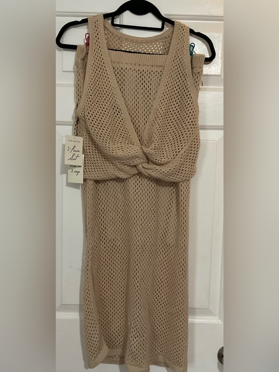 Freshman 1996 Dresses & Skirts - Freshman 1996 Beige Knit Midi Dress – 2-Piece Set
